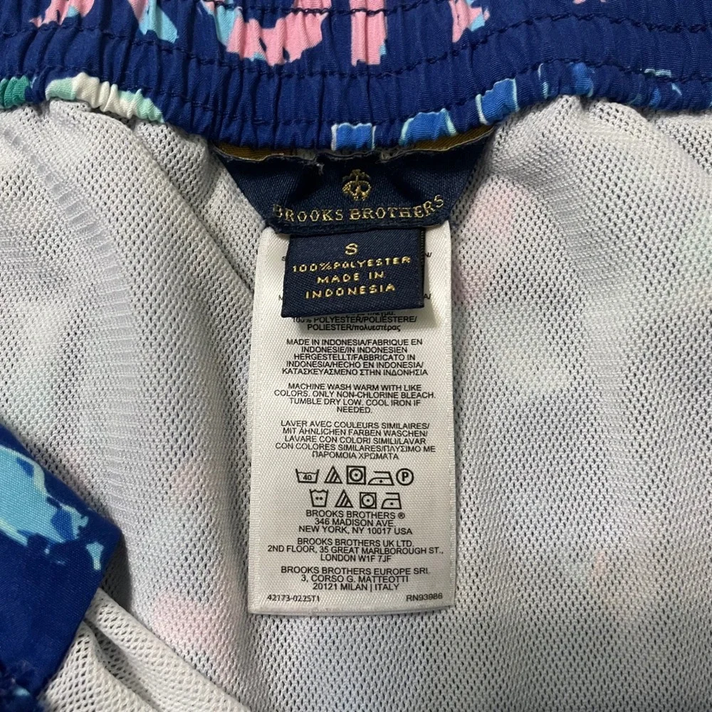 Brooks Brothers Swim Trunks Mens S Blue Ahoy Sea Anchors Nautical Print Shorts